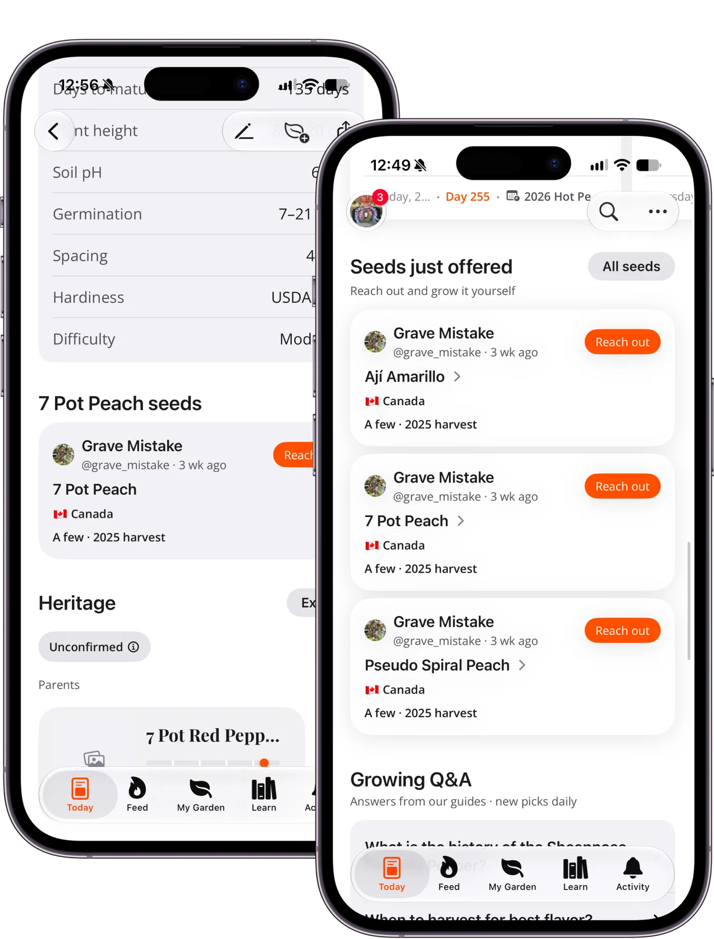 Capsi seed exchange on iPhone